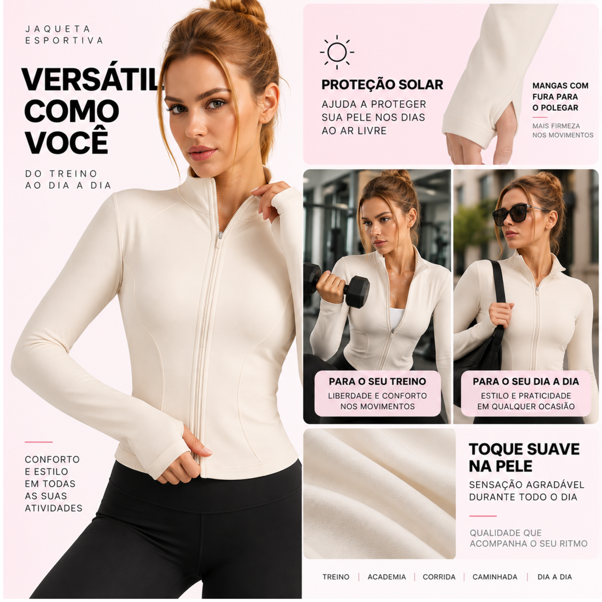 Jaqueta Esportiva Feminina de Treino