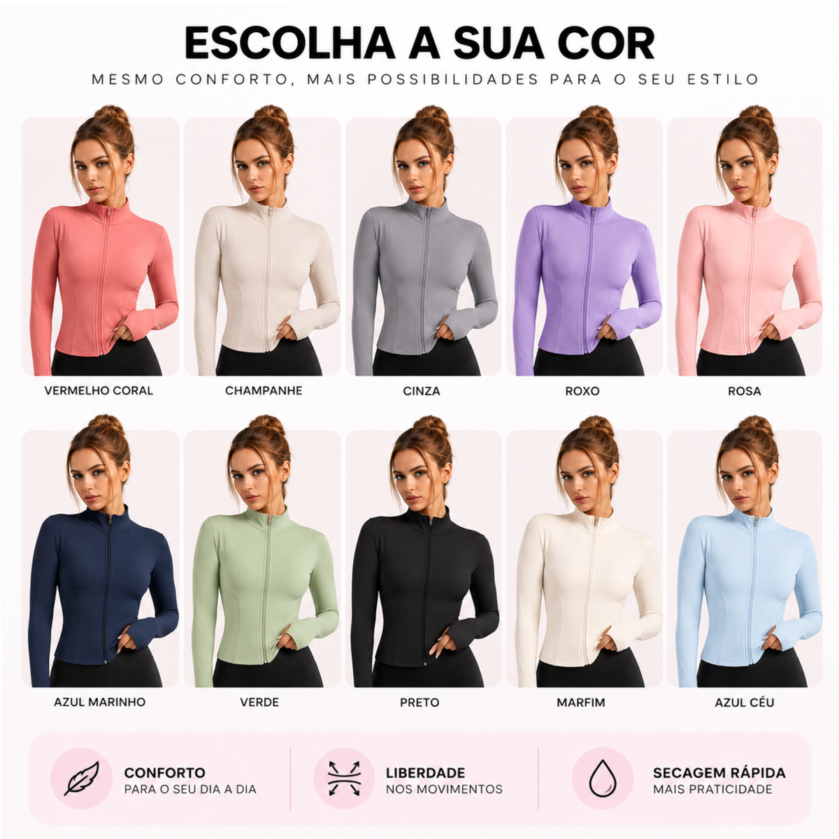 Jaqueta Esportiva Feminina de Treino